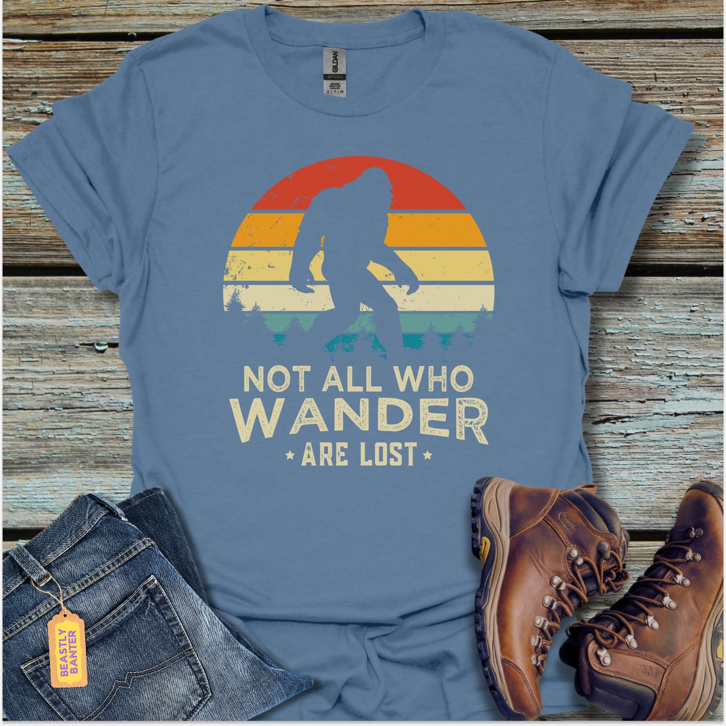 Bigfoot Not All Who Wander T-Shirt