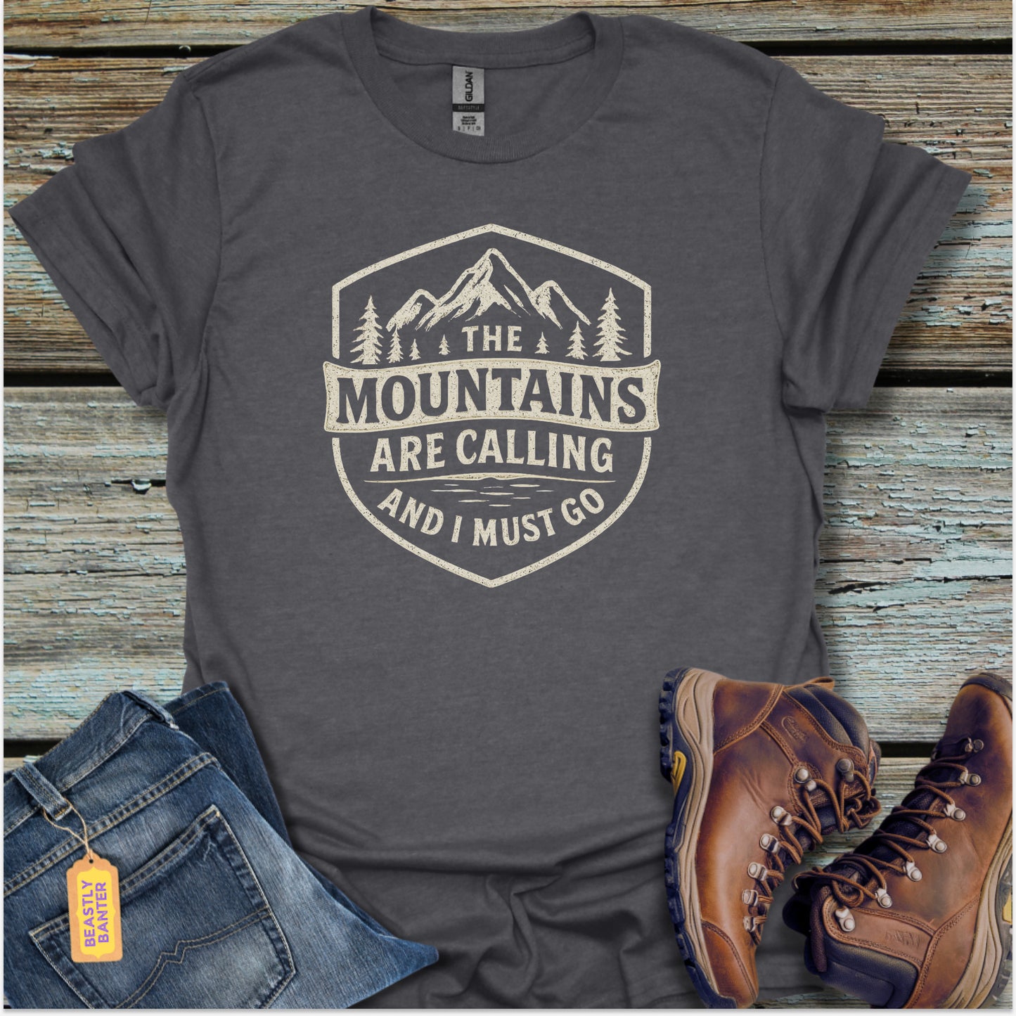 The Mountains Are Calling Hiking T-Shirt