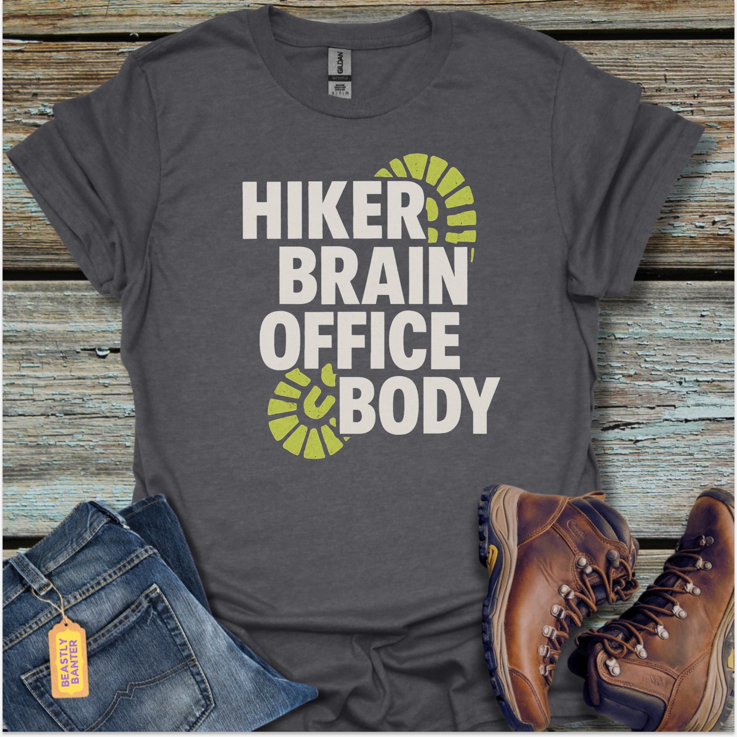 Hiker Brain, Office Body T-Shirt