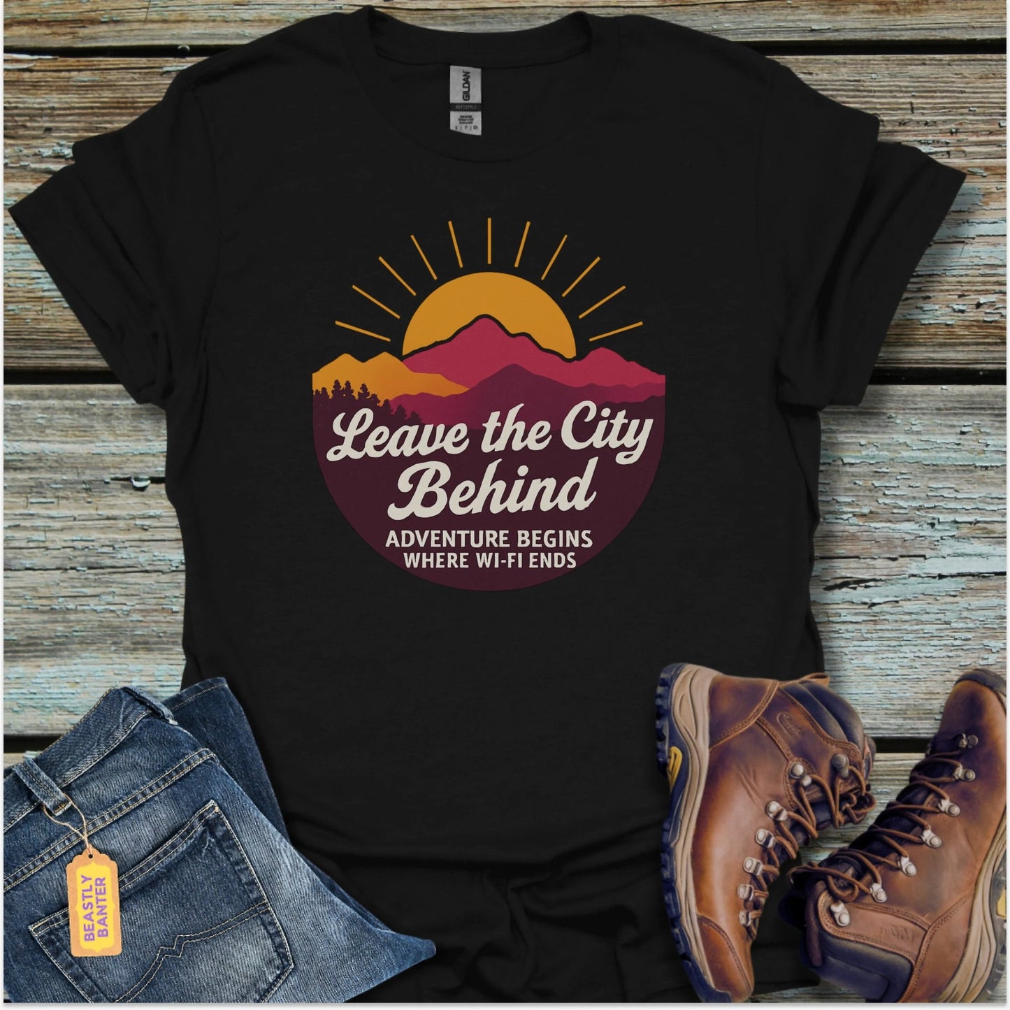 Leave the City Behind Hiking T-Shirt - Beastly Banter
