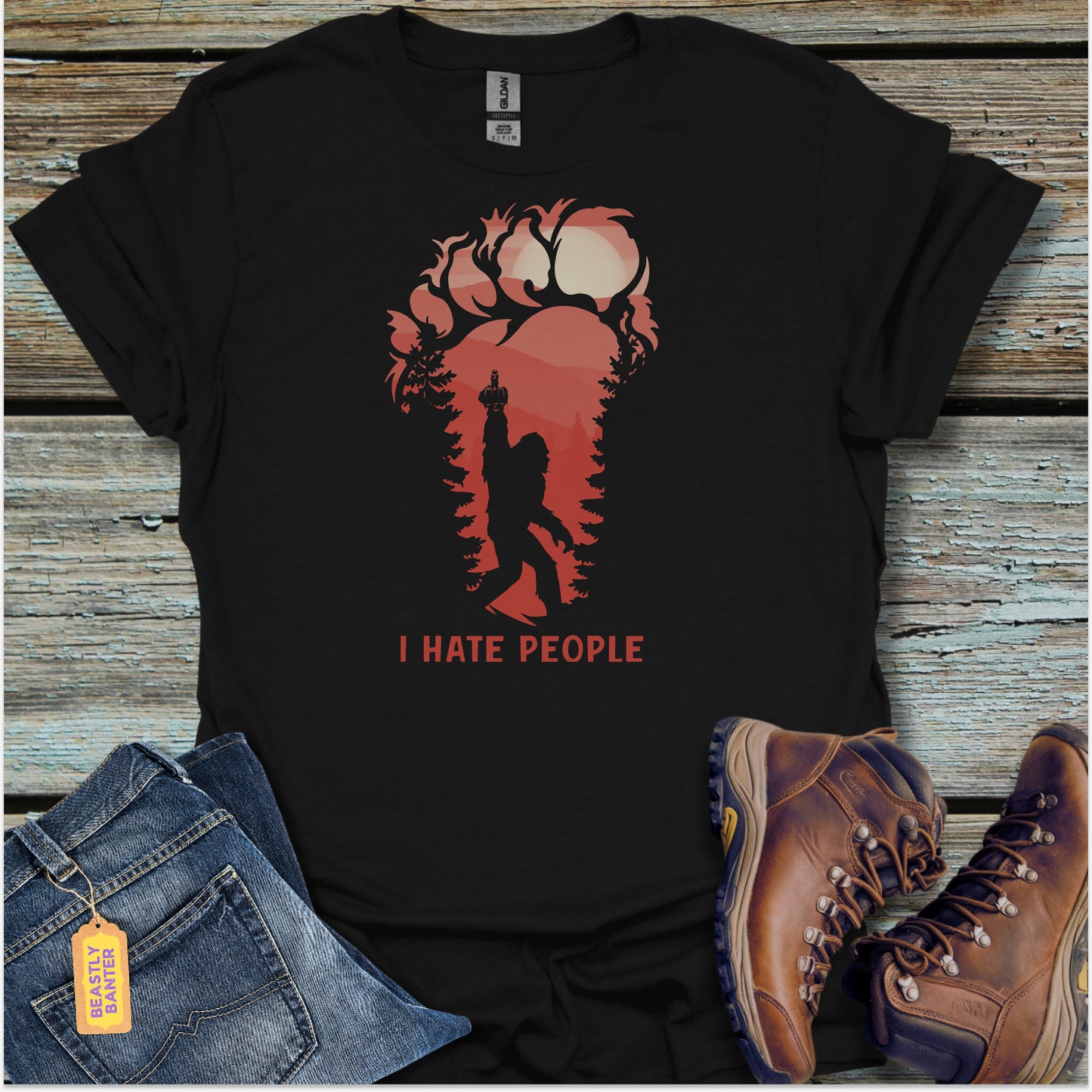 Bigfoot I Hate People T-Shirt