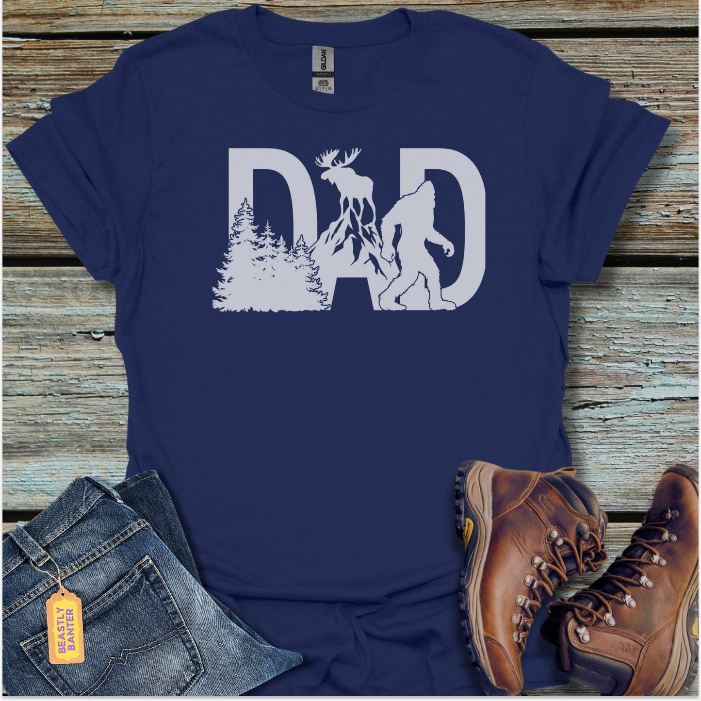 Bigfoot Moose Wild Dad T-Shirt - Beastly Banter