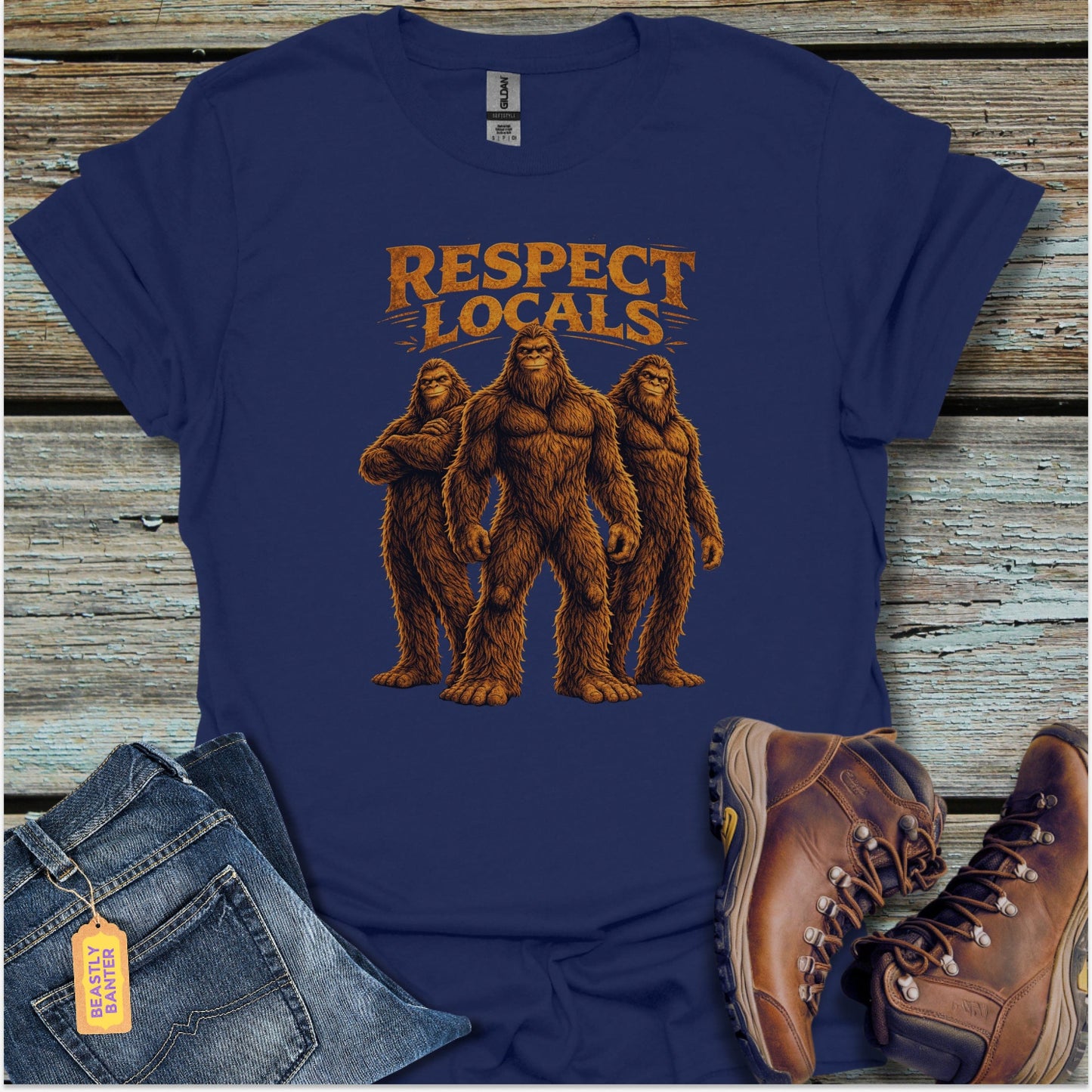 Respect Locals Bigfoot Crew T-Shirt - Beastly Banter