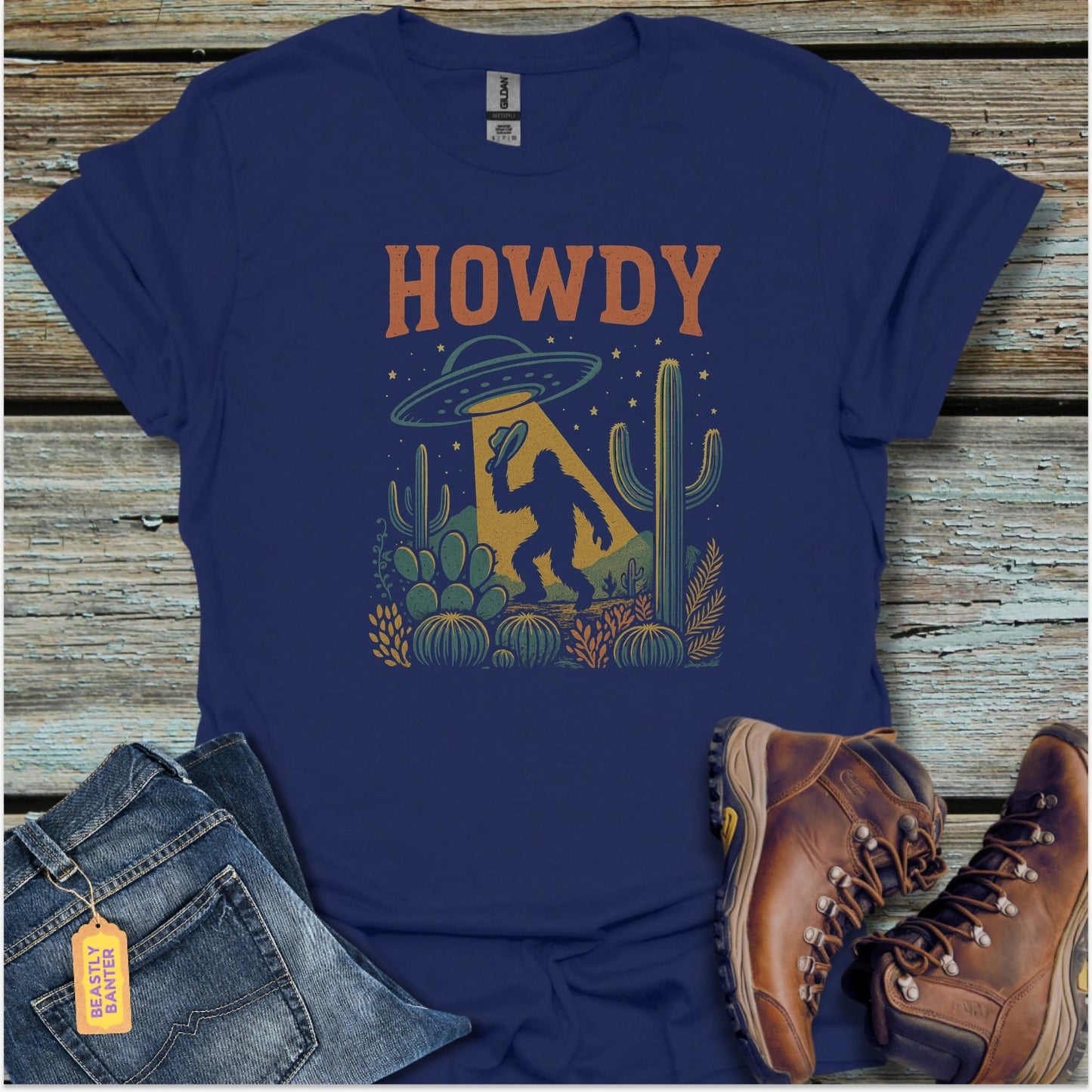UFO Howdy Bigfoot T-Shirt - Beastly Banter
