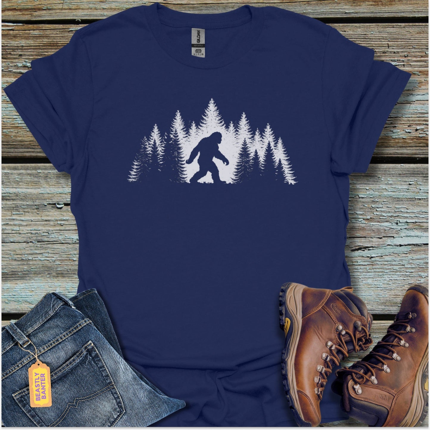 Bigfoot Winter Night T-Shirt - Beastly Banter