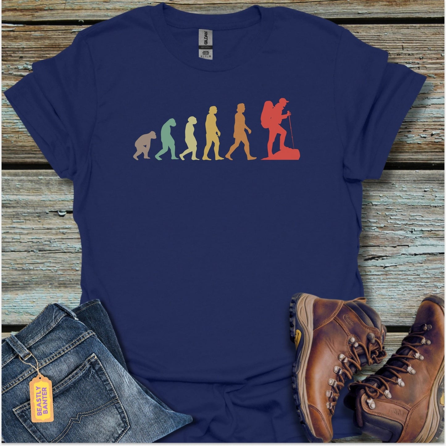 Evolution Of A Hiker T-Shirt - Beastly Banter