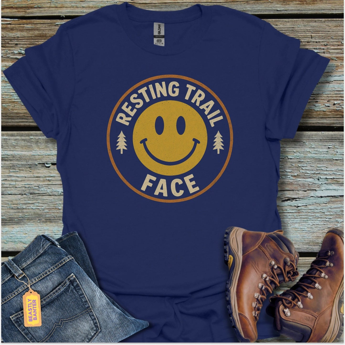 Resting Trail Face Hiking T-Shirt - Beastly Banter