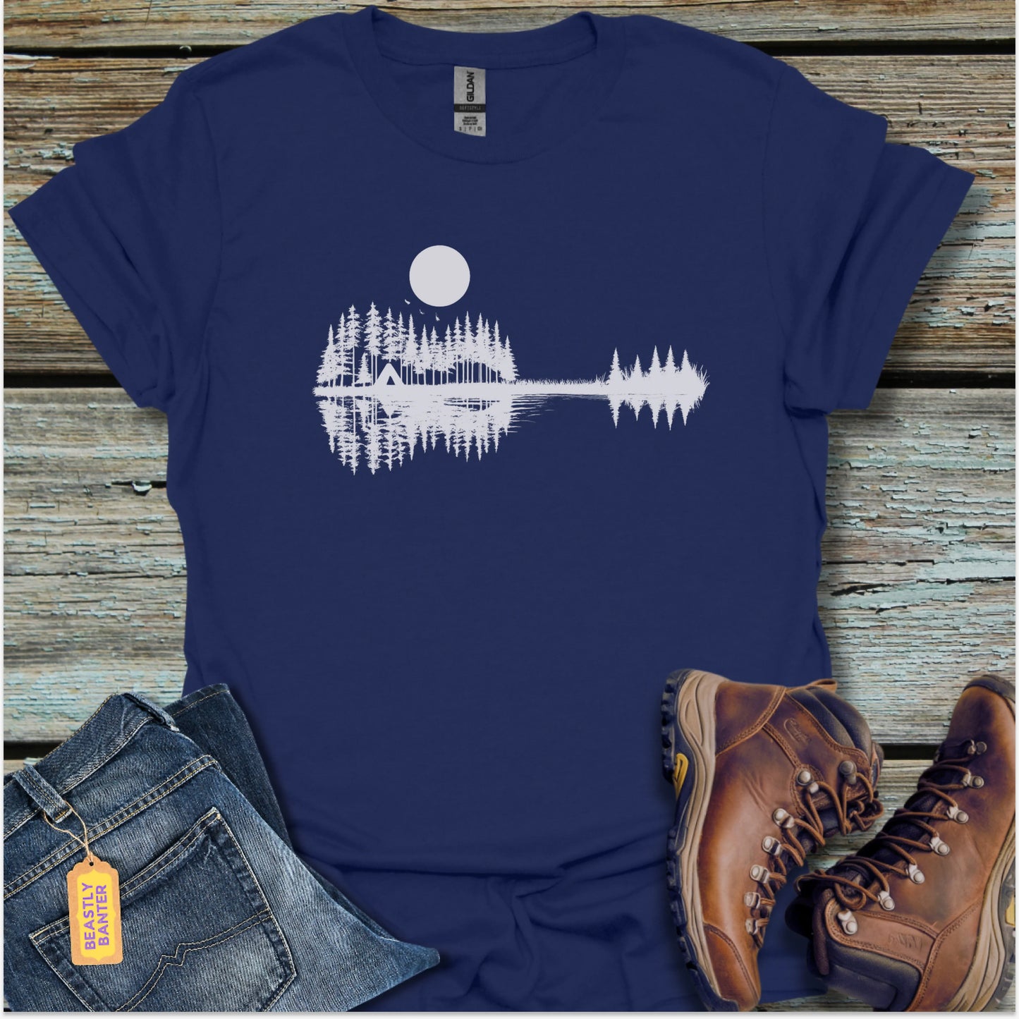 Guitar Reflections Hiking T-Shirt