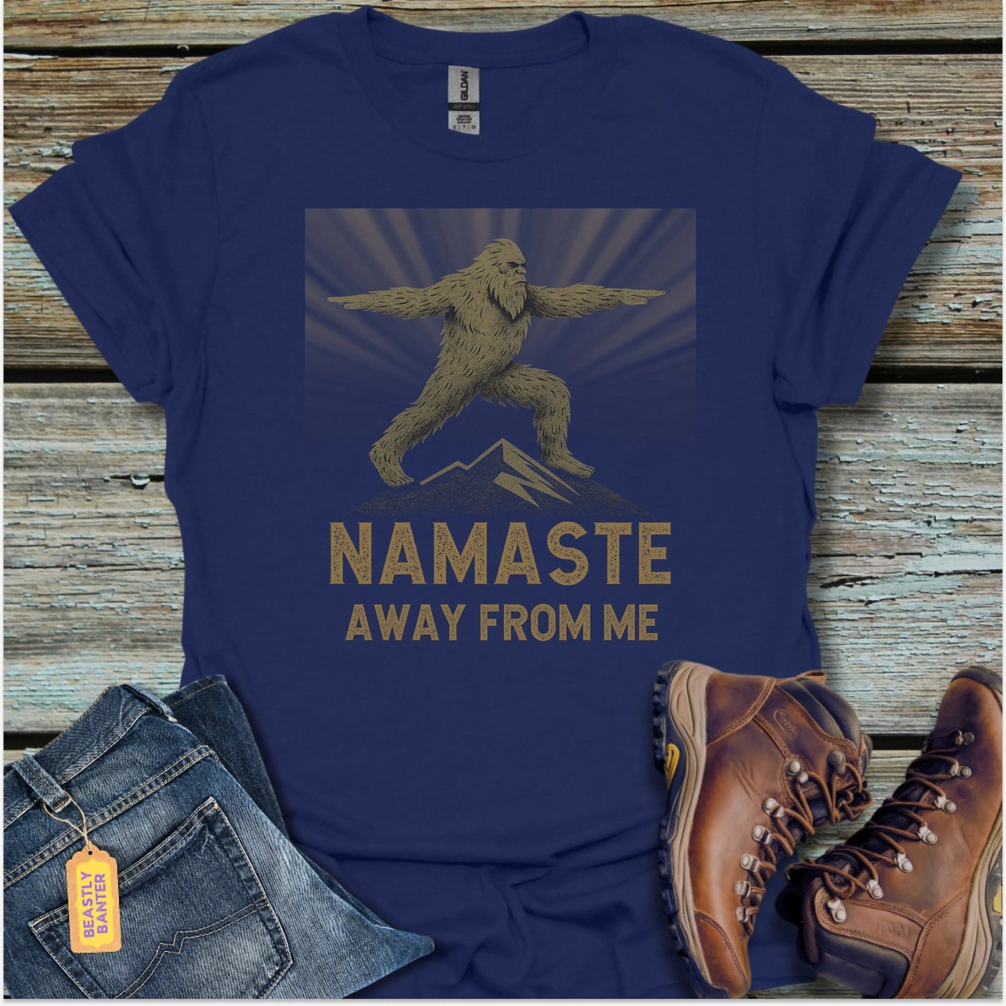 Namaste Away Bigfoot T-Shirt - Beastly Banter