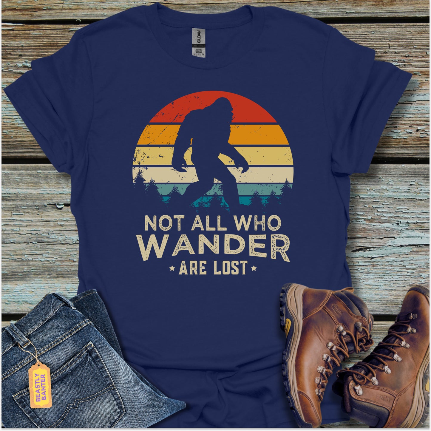 Bigfoot Not All Who Wander T-Shirt
