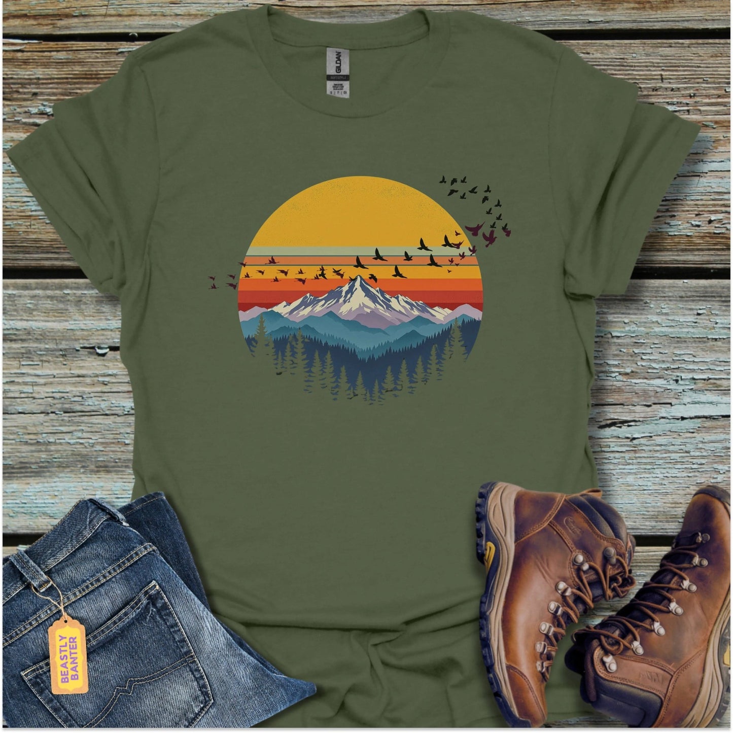 Vintage Sunset Migration T-Shirt - Beastly Banter