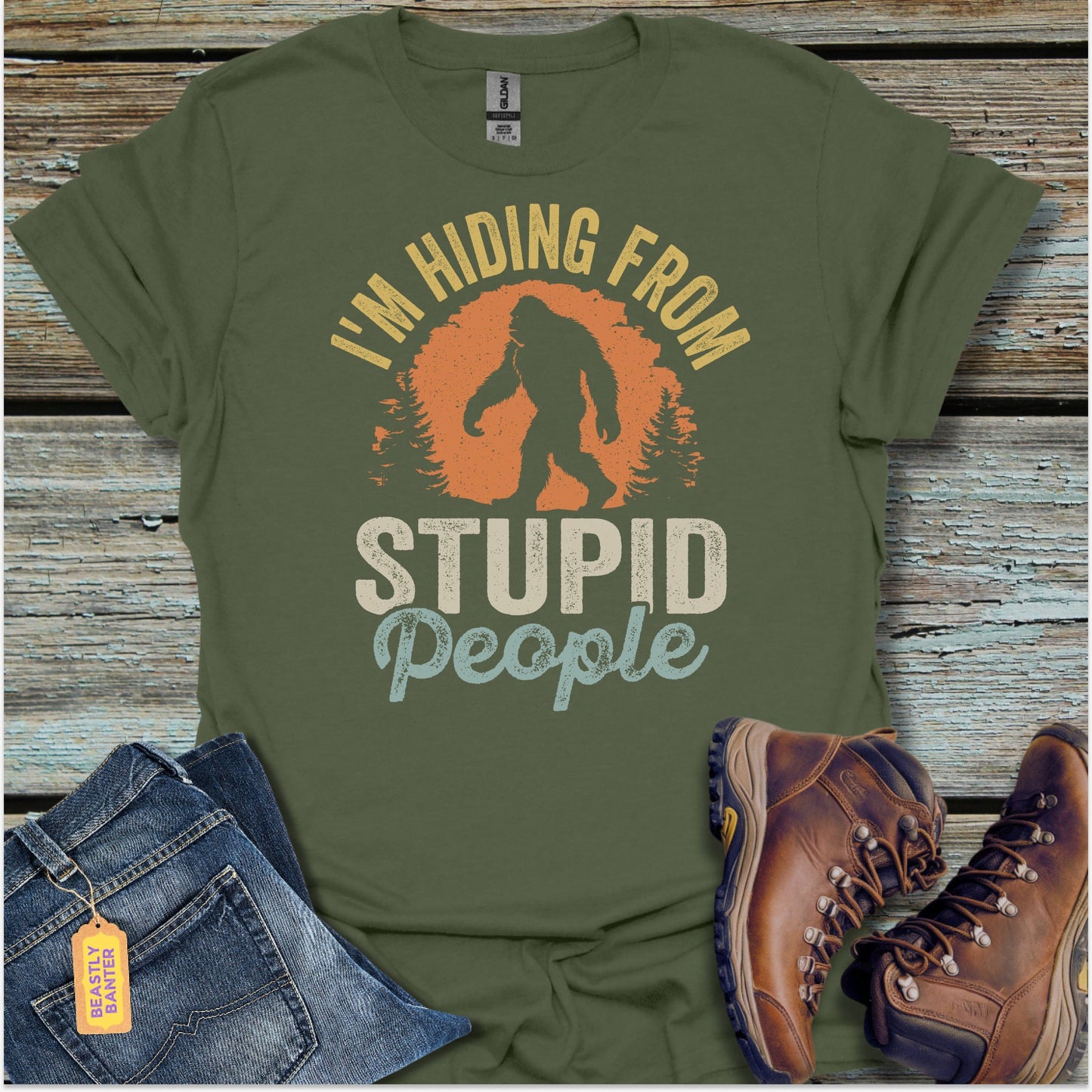 Stupid People Bigfoot T-Shirt - Beastly Banter