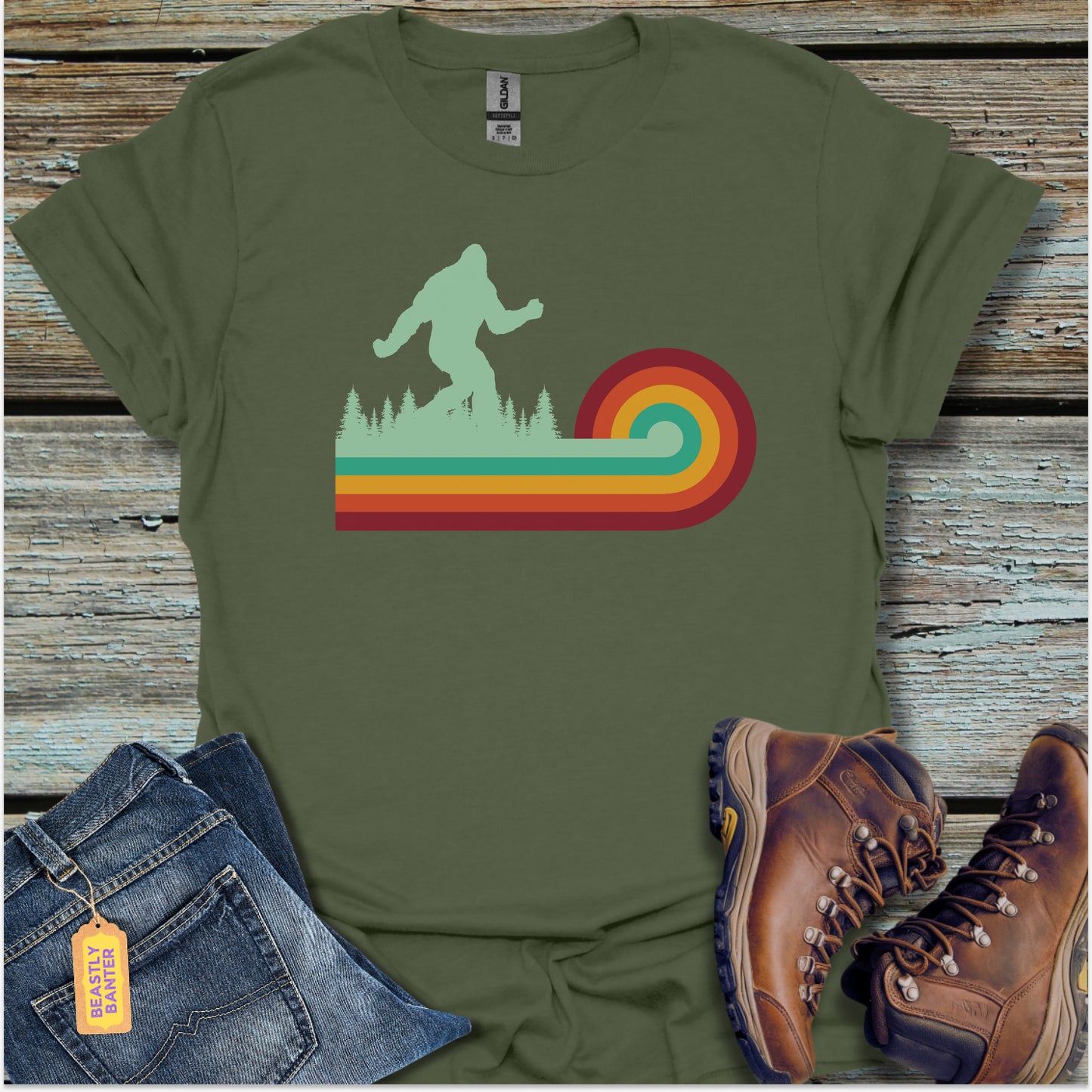 Bigfoot Retro Stripe T-Shirt