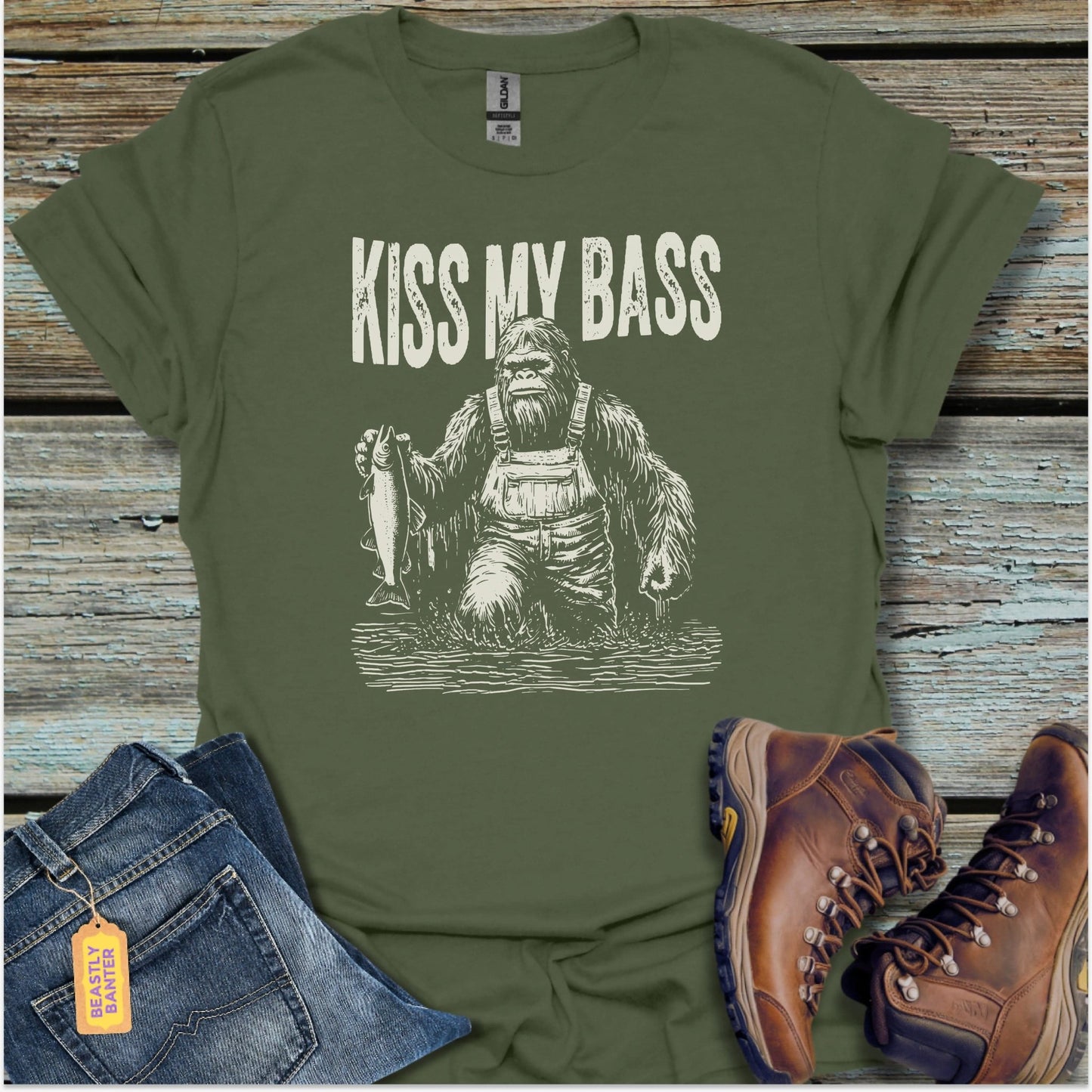Kiss My Bass Bigfoot T-Shirt - Beastly Banter