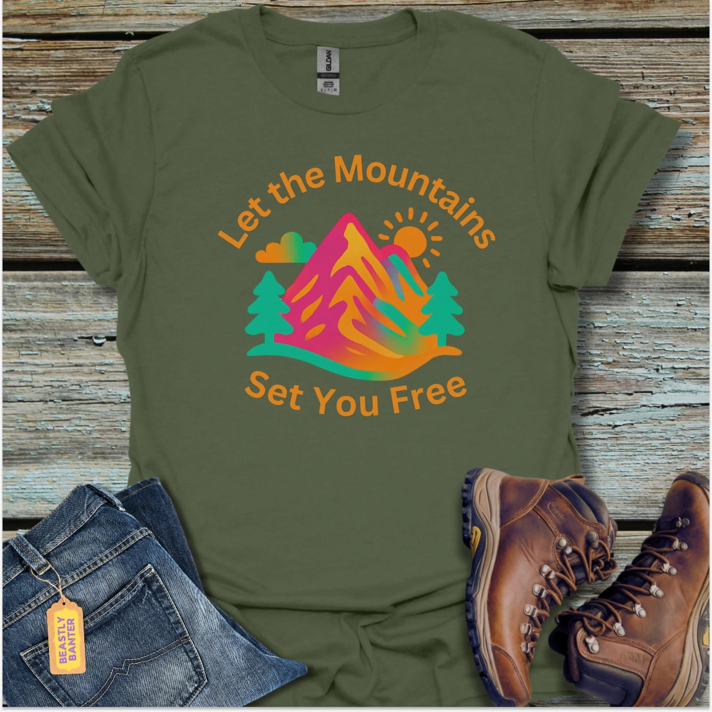 Let the Mountains Set You Free Hiking T-Shirt - Beastly Banter