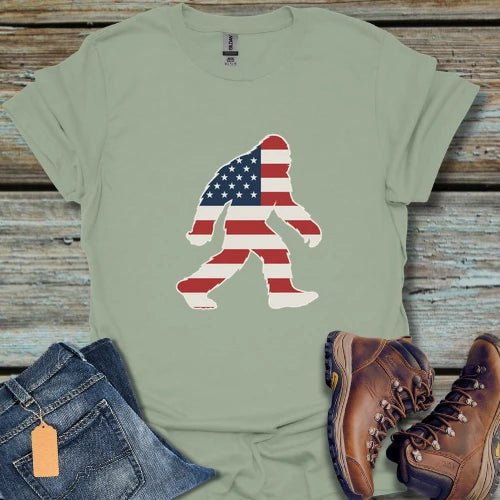 Bigfoot American Flag T-Shirt - Beastly Banter