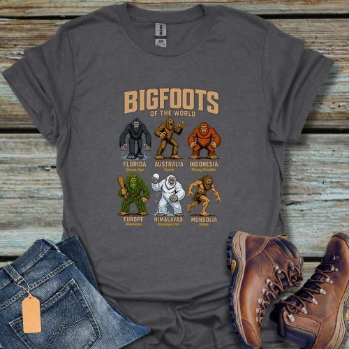 Bigfoots of the World T-Shirt - Beastly Banter