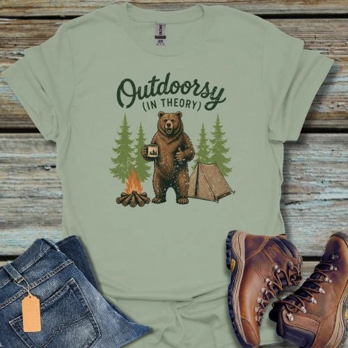 Outdoorsy (In Theory) Bear T-Shirt - Beastly Banter