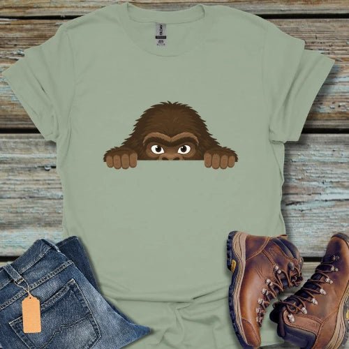 Peeking Bigfoot T-Shirt - Beastly Banter