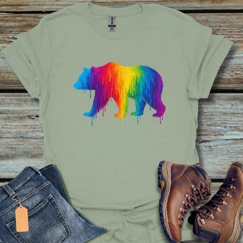 Rainbow Drip Bear T-Shirt - Beastly Banter