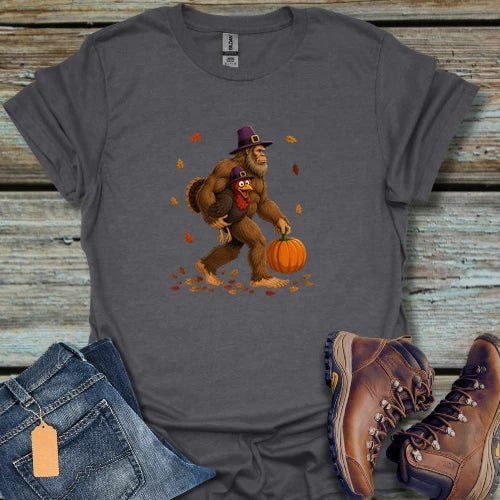 Thanksgiving Bigfoot Turkey T-Shirt - Beastly Banter