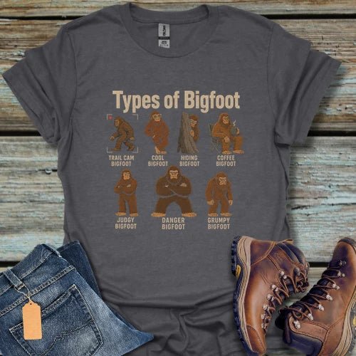 Types of Bigfoot T-Shirt - Beastly Banter