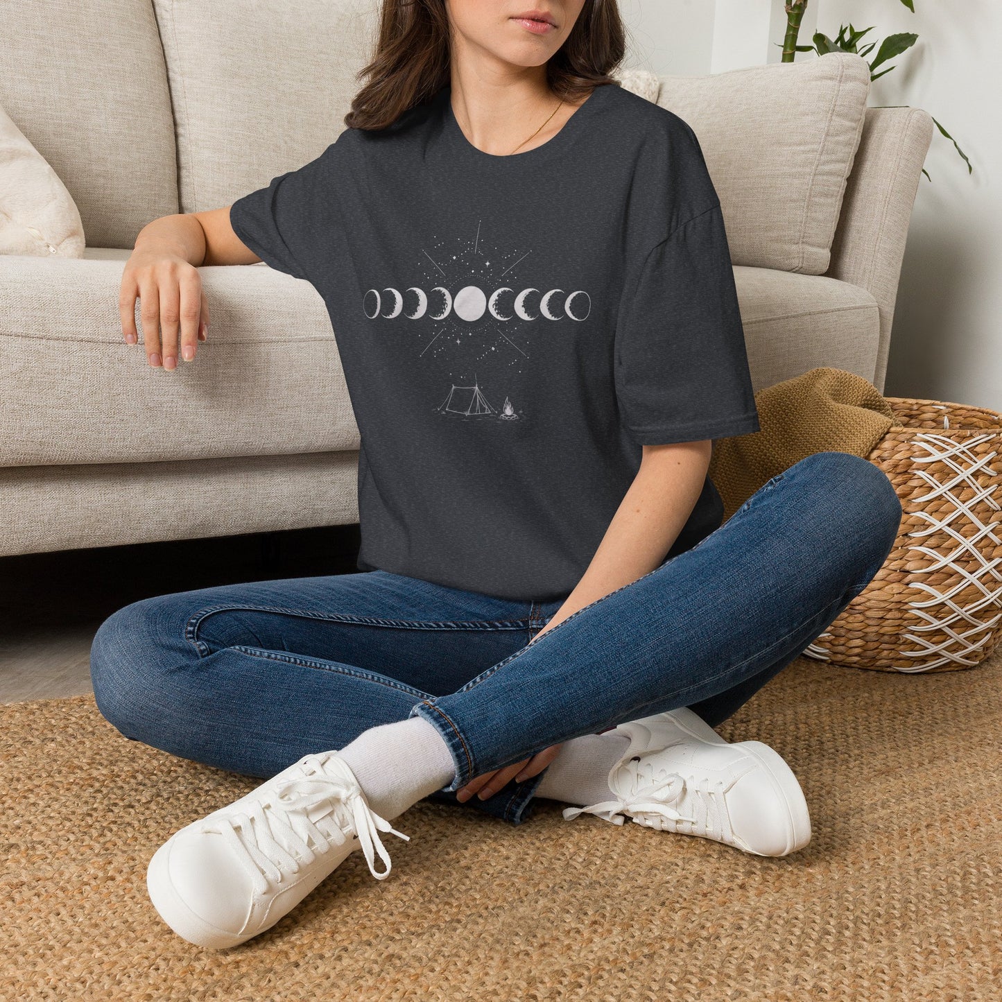 Moon Phase Camping T‑Shirt