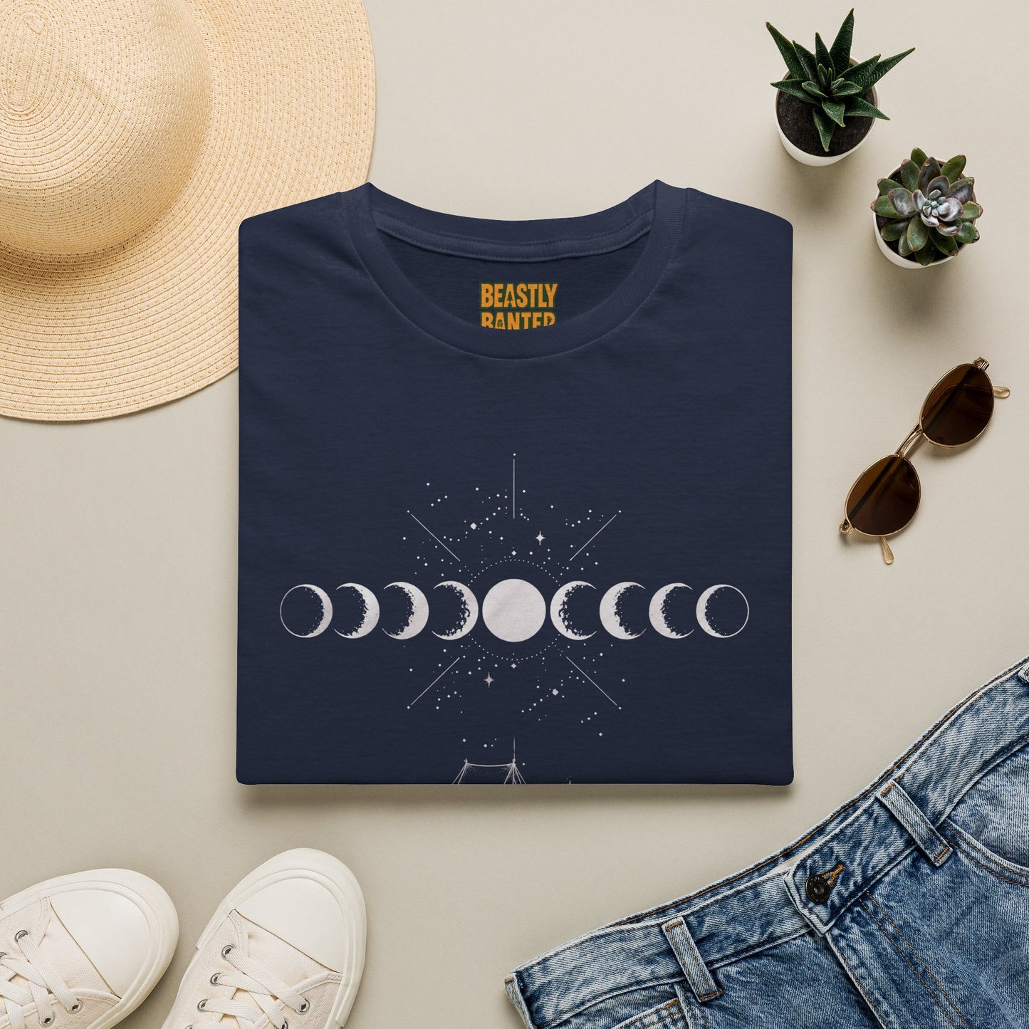 Moon Phase Camping T‑Shirt