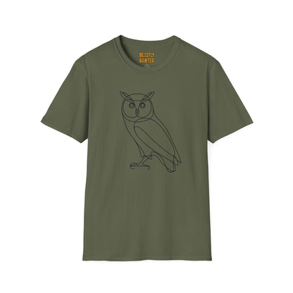Owl Line Art T-Shirt — Minimalist Wildlife Graphic Tee