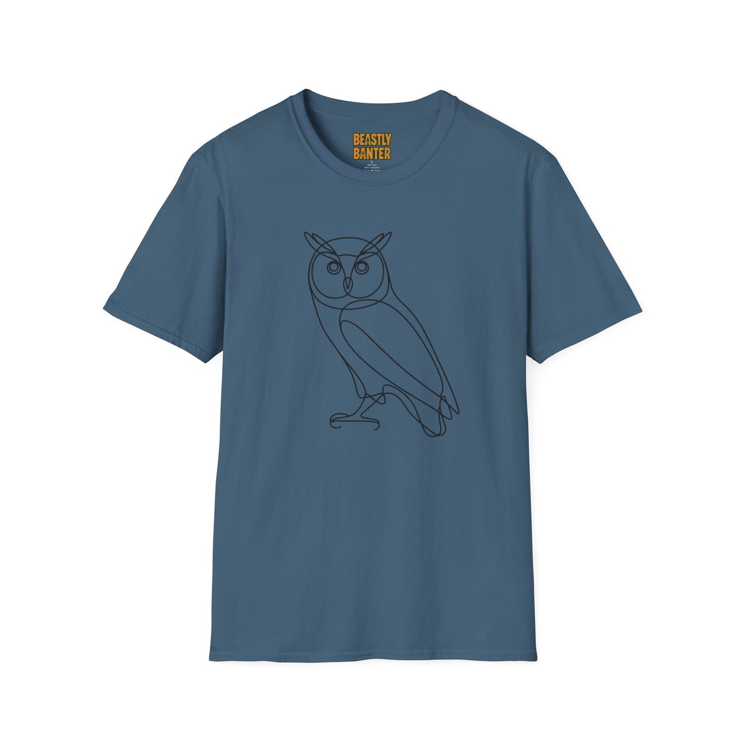 Owl Line Art T-Shirt — Minimalist Wildlife Graphic Tee