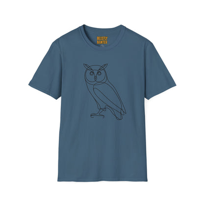 Owl Line Art T-Shirt — Minimalist Wildlife Graphic Tee