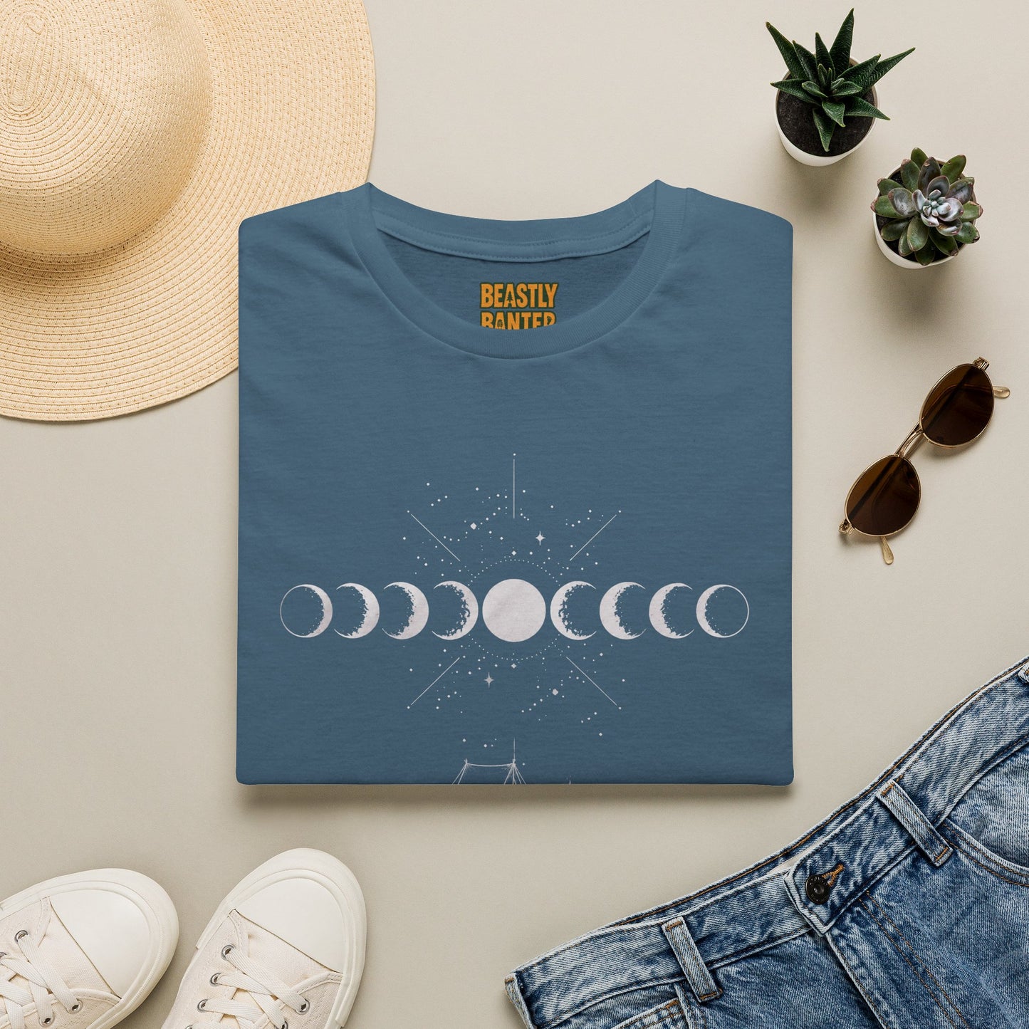 Moon Phase Camping T‑Shirt