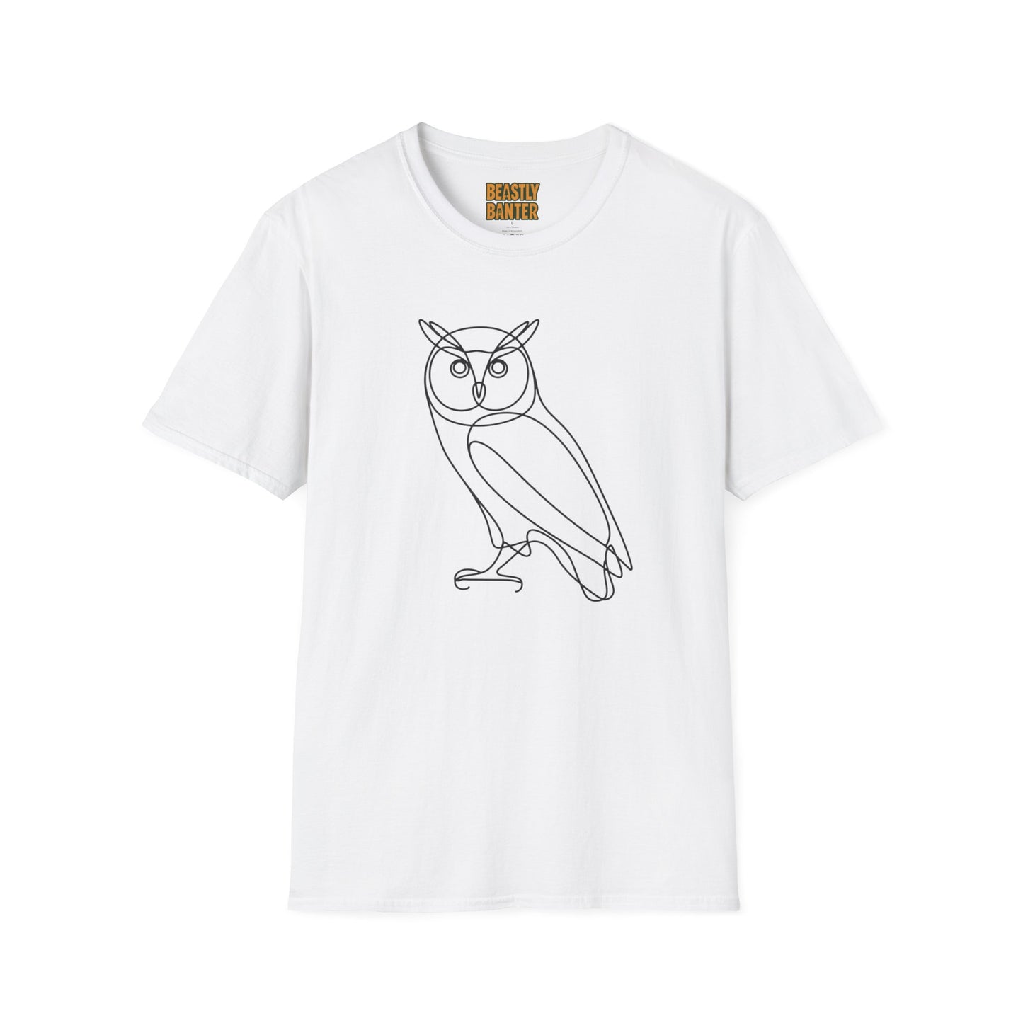Owl Line Art T-Shirt — Minimalist Wildlife Graphic Tee