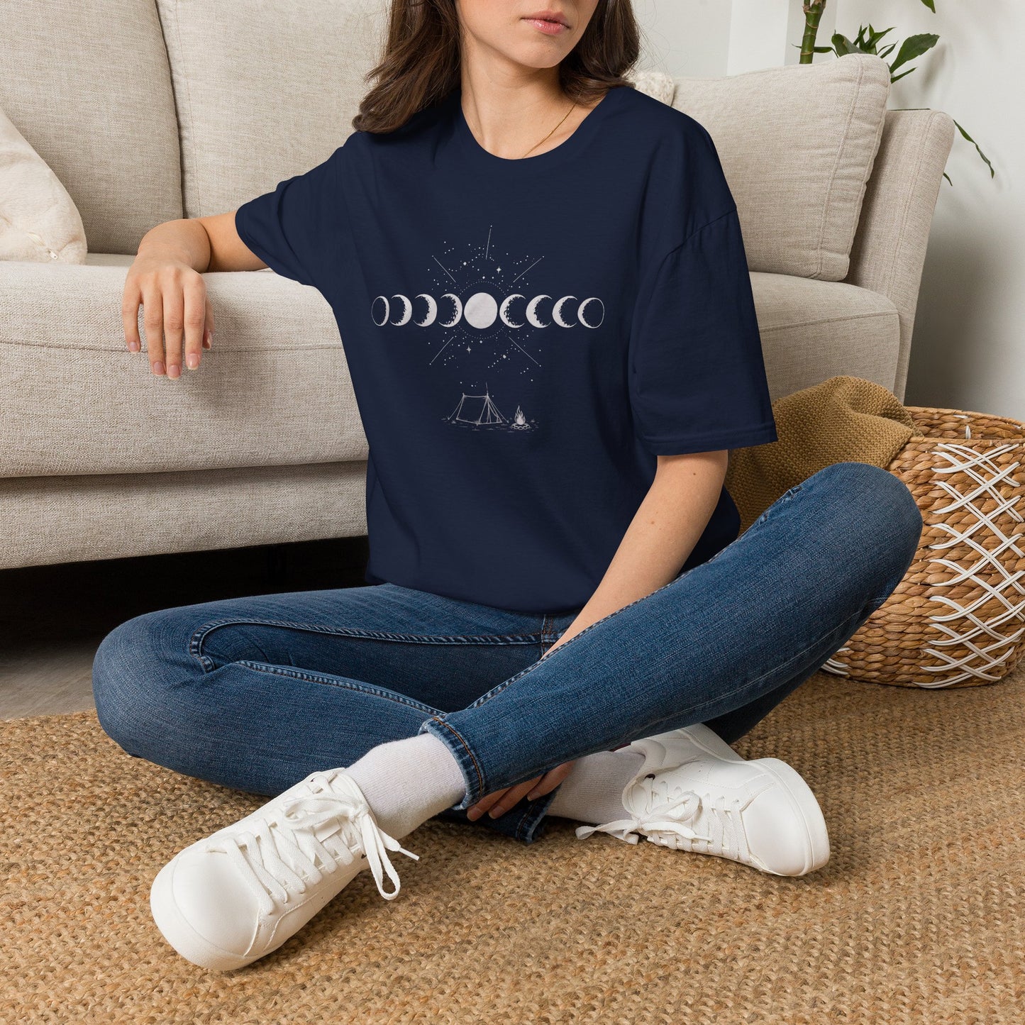 Moon Phase Camping T‑Shirt