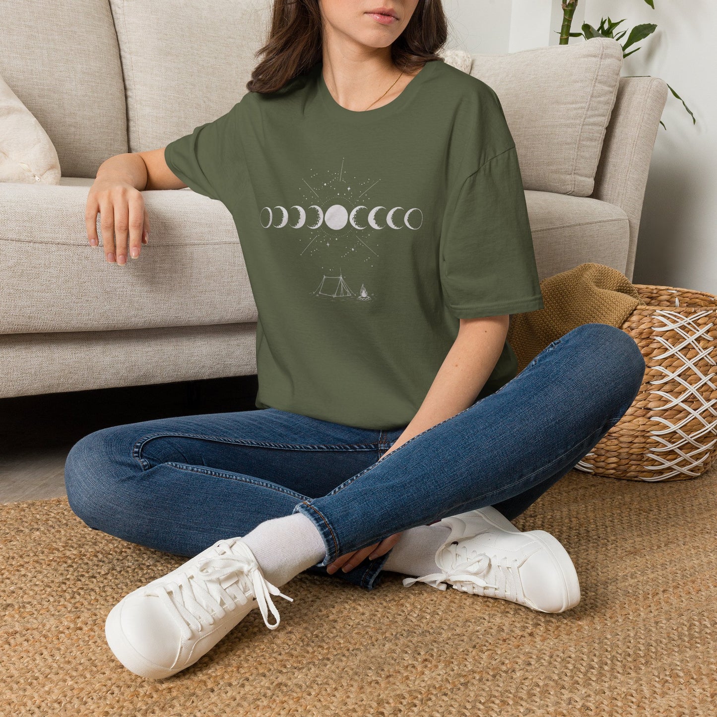 Moon Phase Camping T‑Shirt
