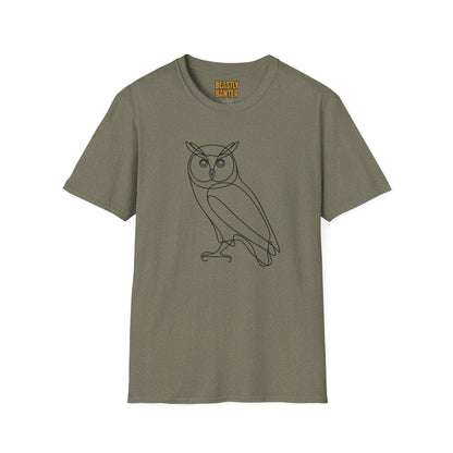 Owl Line Art T-Shirt — Minimalist Wildlife Graphic Tee