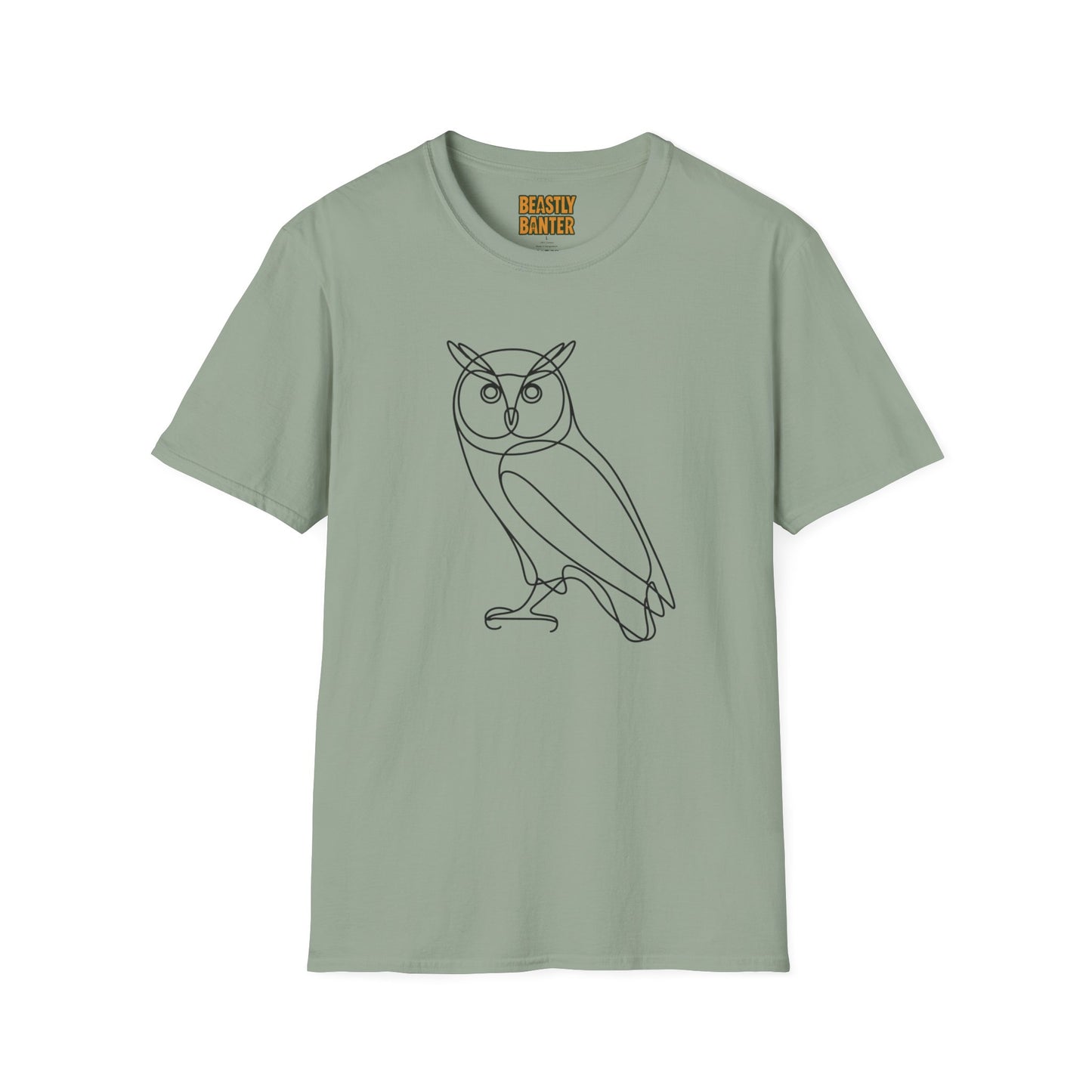 Owl Line Art T-Shirt — Minimalist Wildlife Graphic Tee