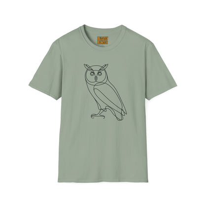 Owl Line Art T-Shirt — Minimalist Wildlife Graphic Tee