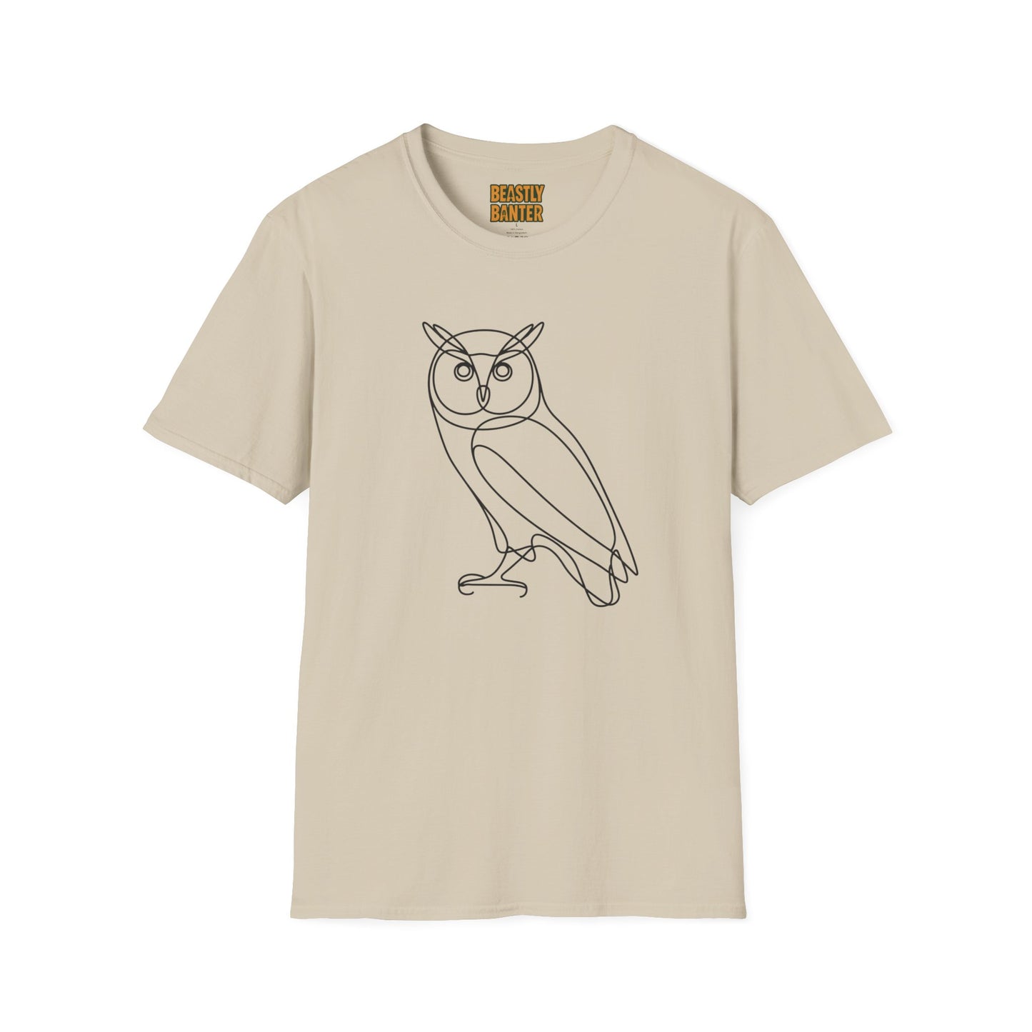 Owl Line Art T-Shirt — Minimalist Wildlife Graphic Tee
