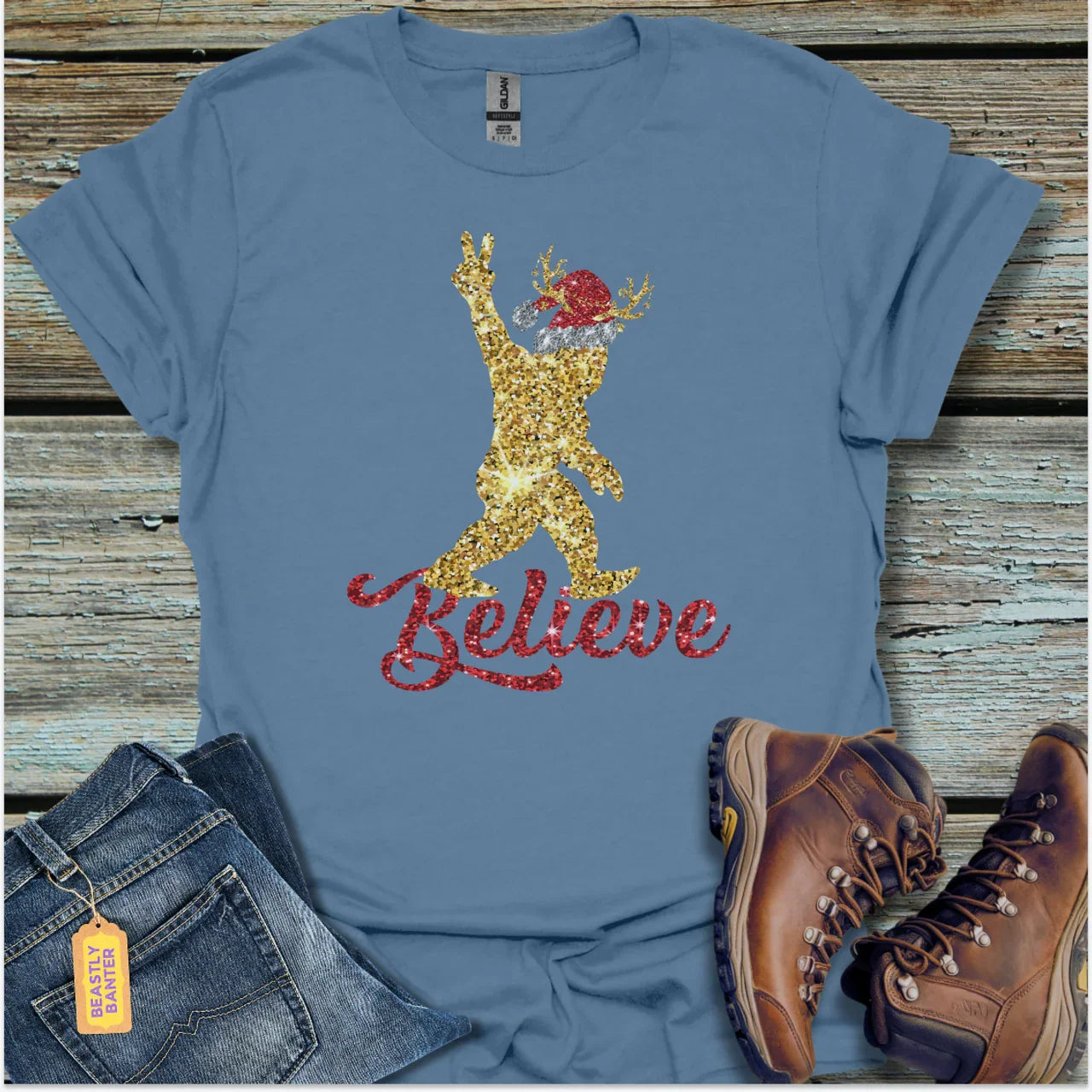 Bigfoot Christmas Believe T-Shirt