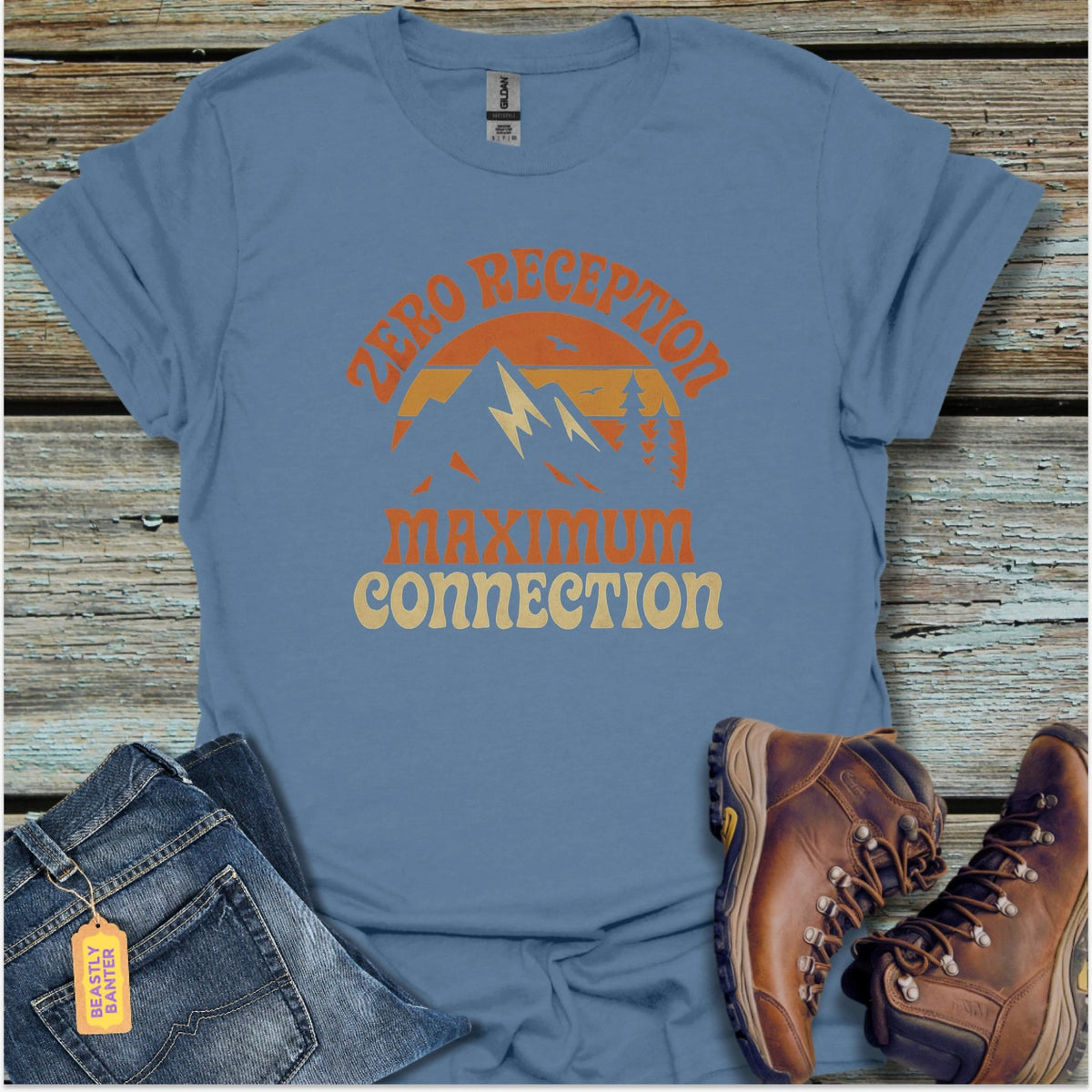 Zero Reception Max Connection Hiking T-Shirt - Beastly Banter
