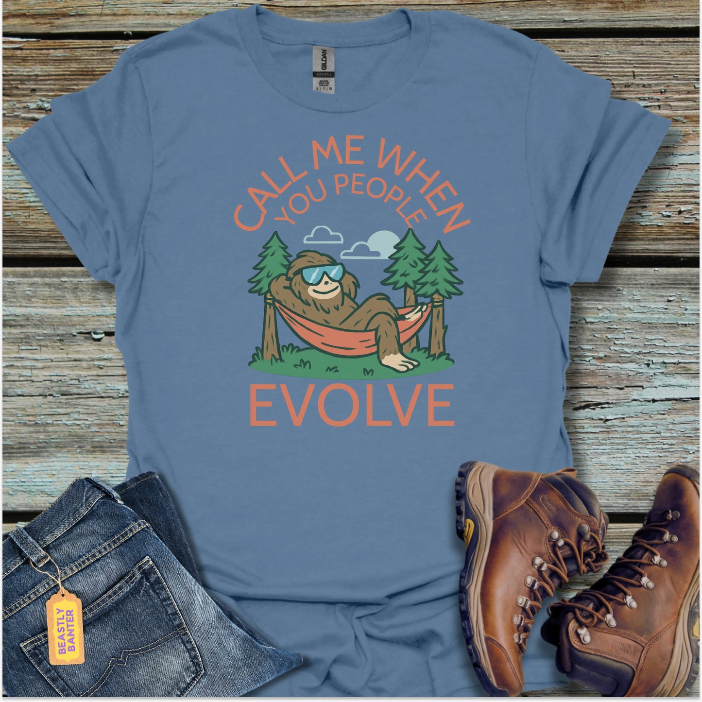 Waiting For Evolution Bigfoot T-Shirt