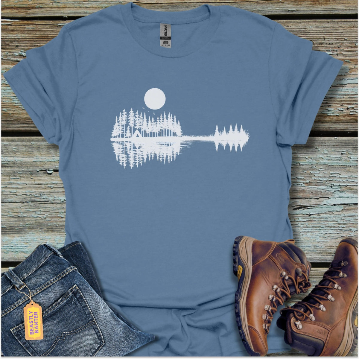 Guitar Reflections Hiking T-Shirt - Beastly Banter