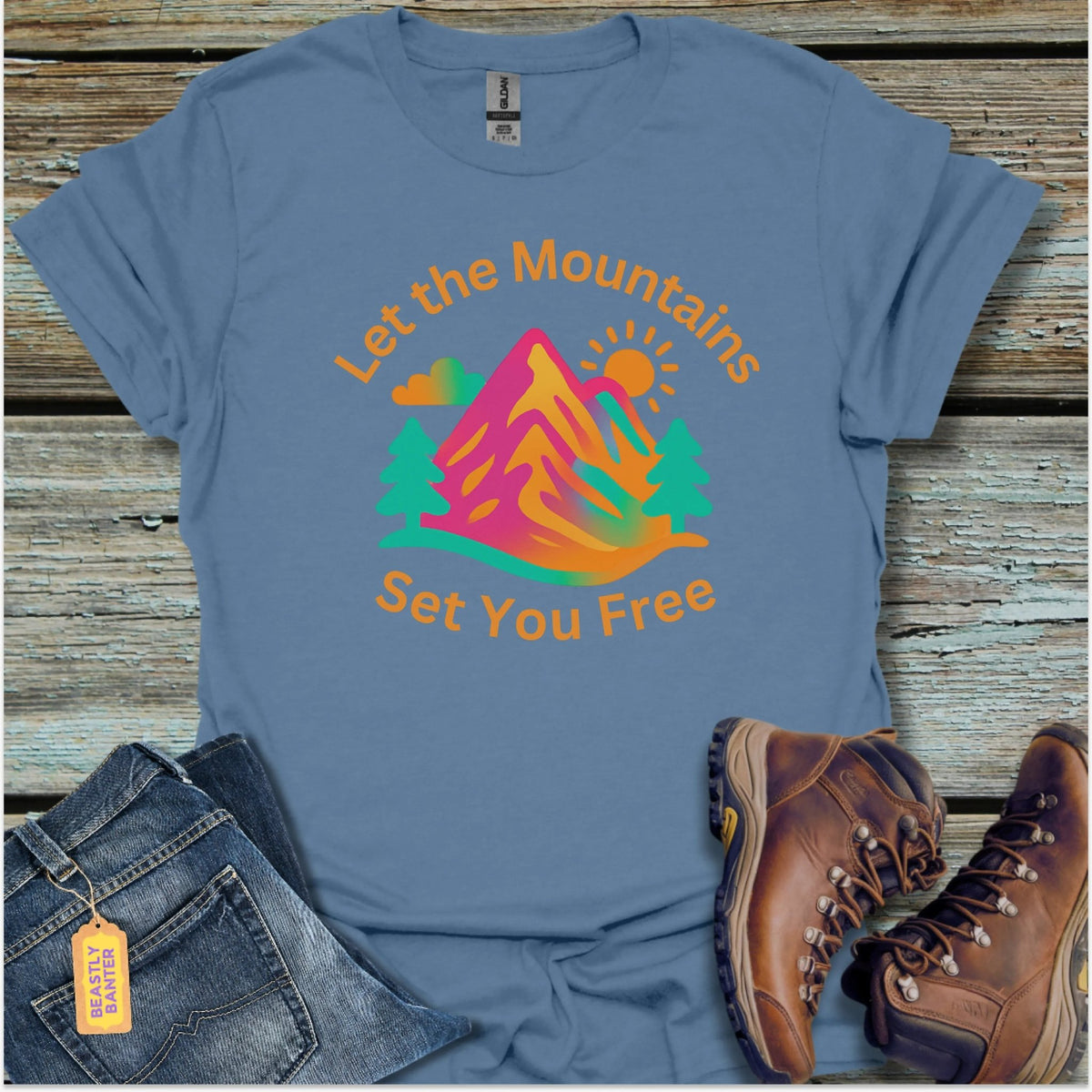 Let the Mountains Set You Free Hiking T-Shirt - Beastly Banter
