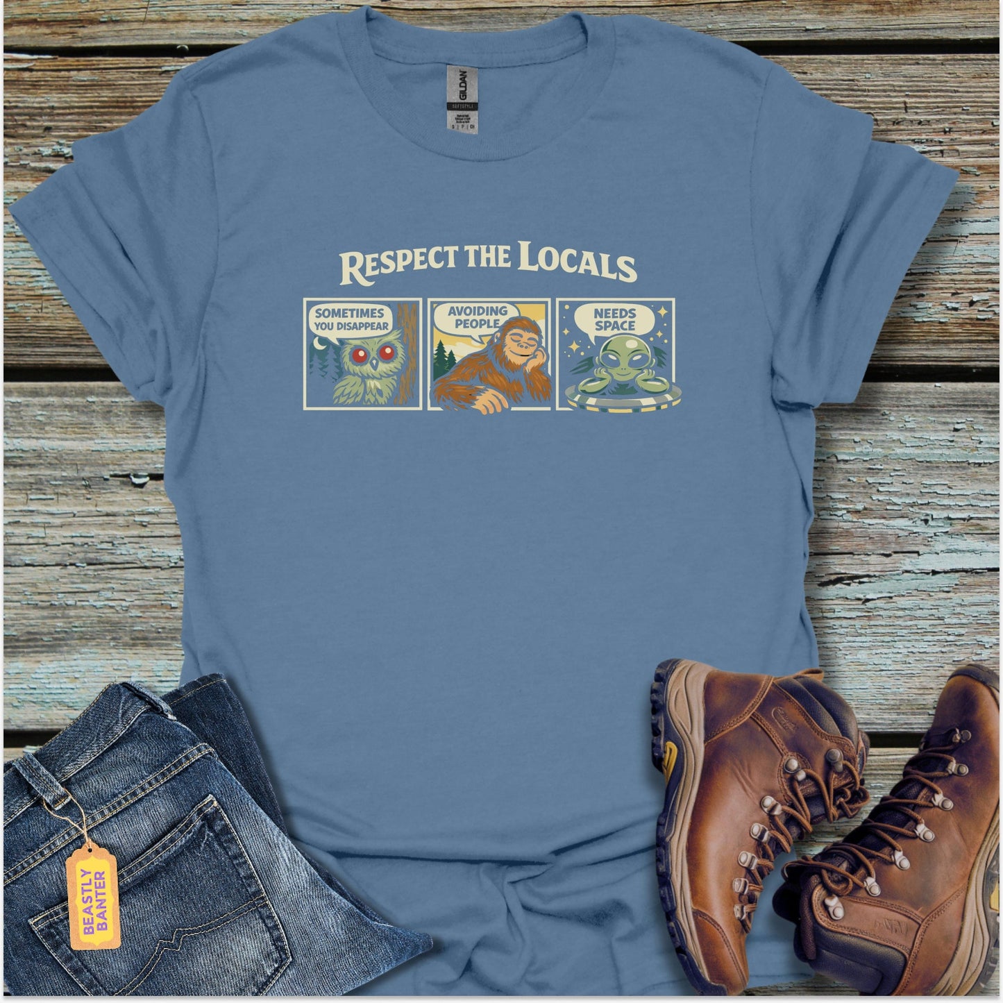 Bigfoot Respect Locals T-Shirt - Beastly Banter