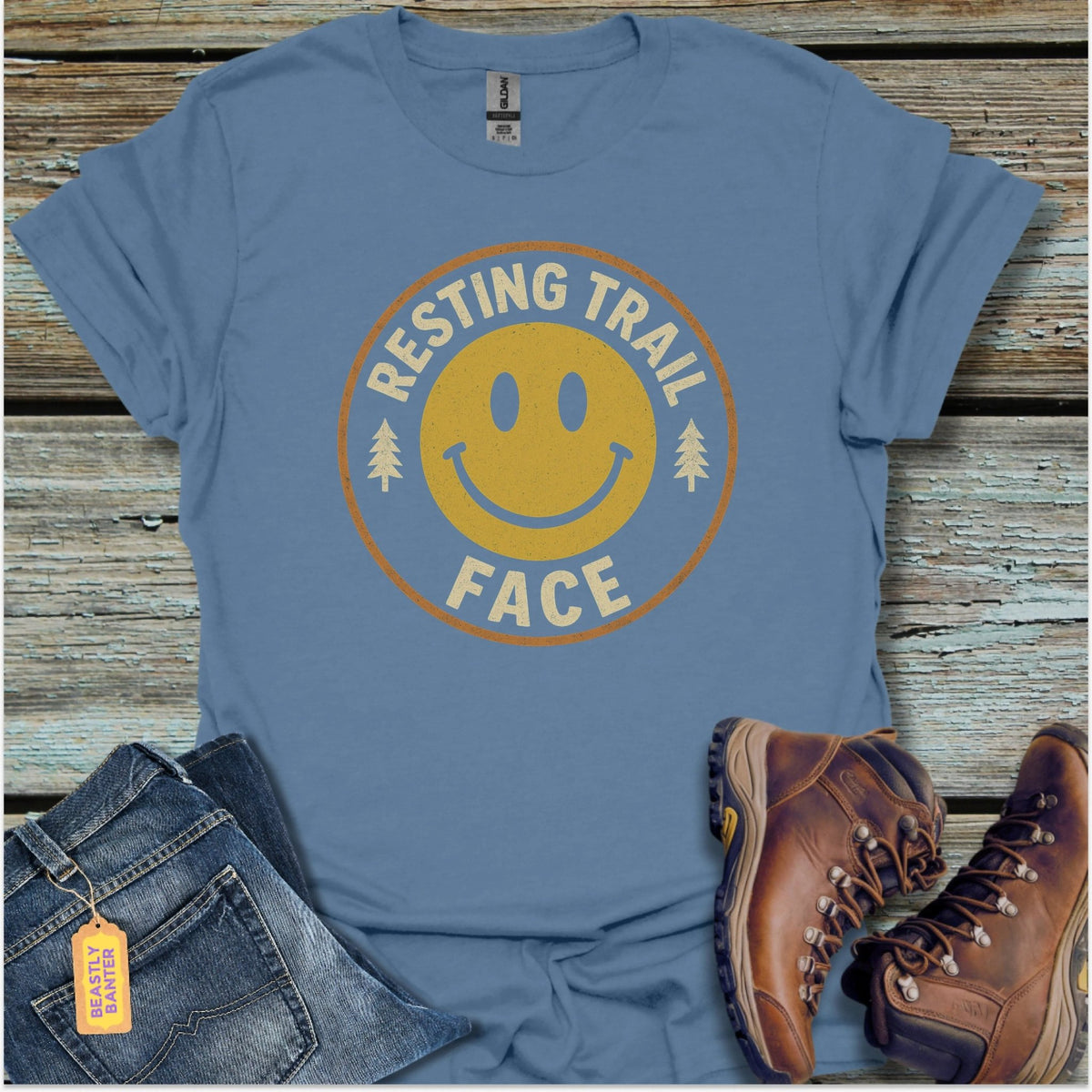Resting Trail Face Hiking T-Shirt - Beastly Banter