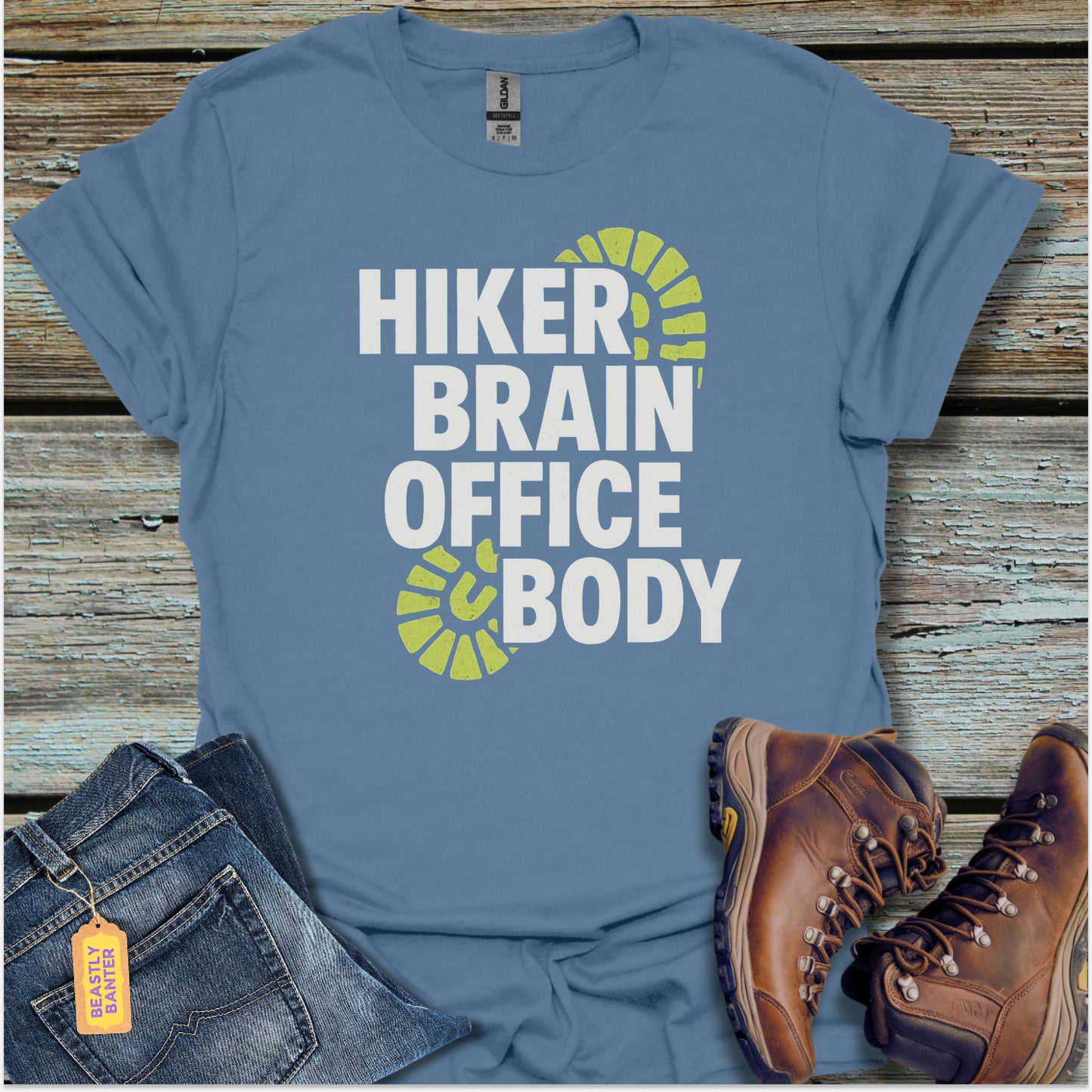Hiker Brain, Office Body  T-Shirt