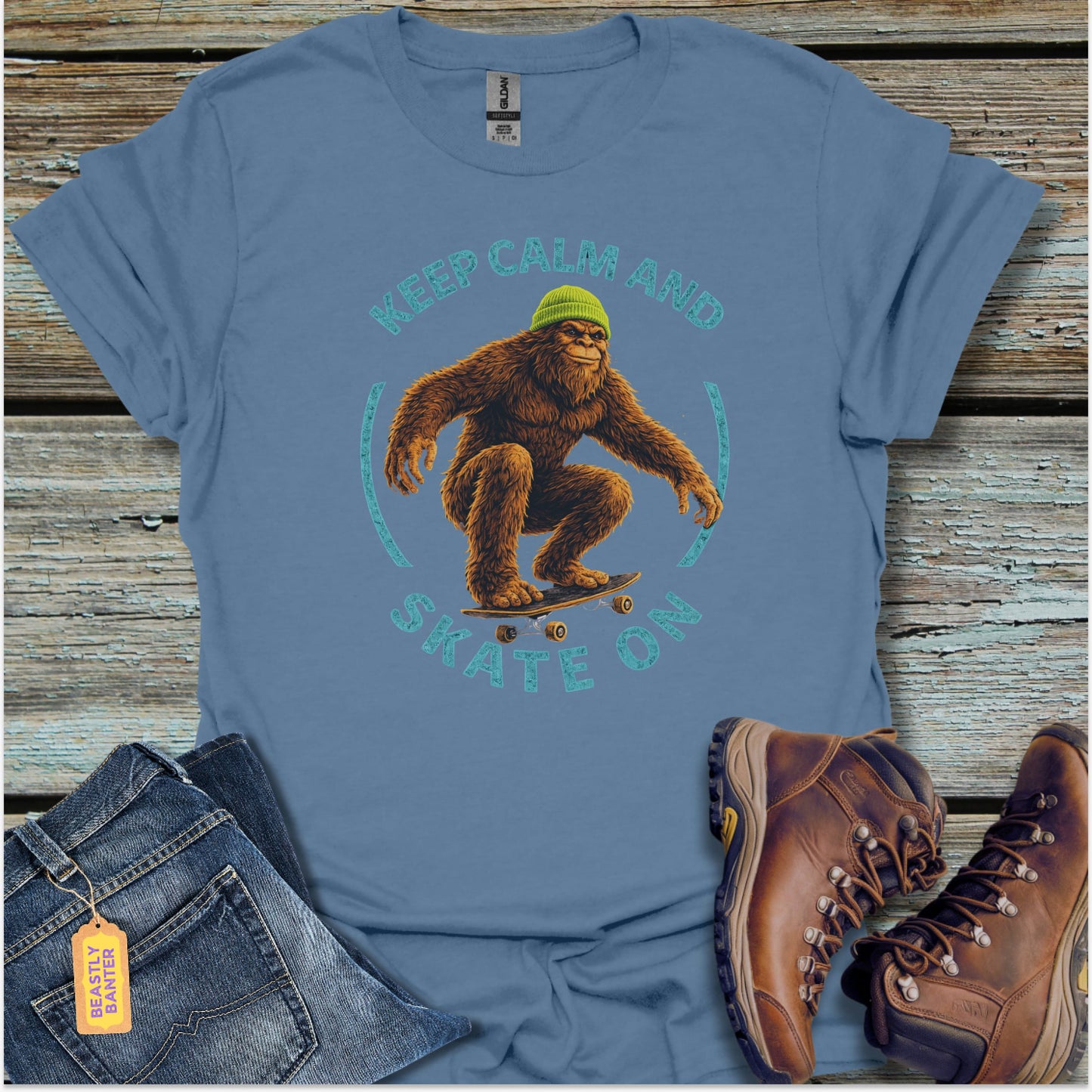 Bigfoot Skate On T-Shirt - Beastly Banter