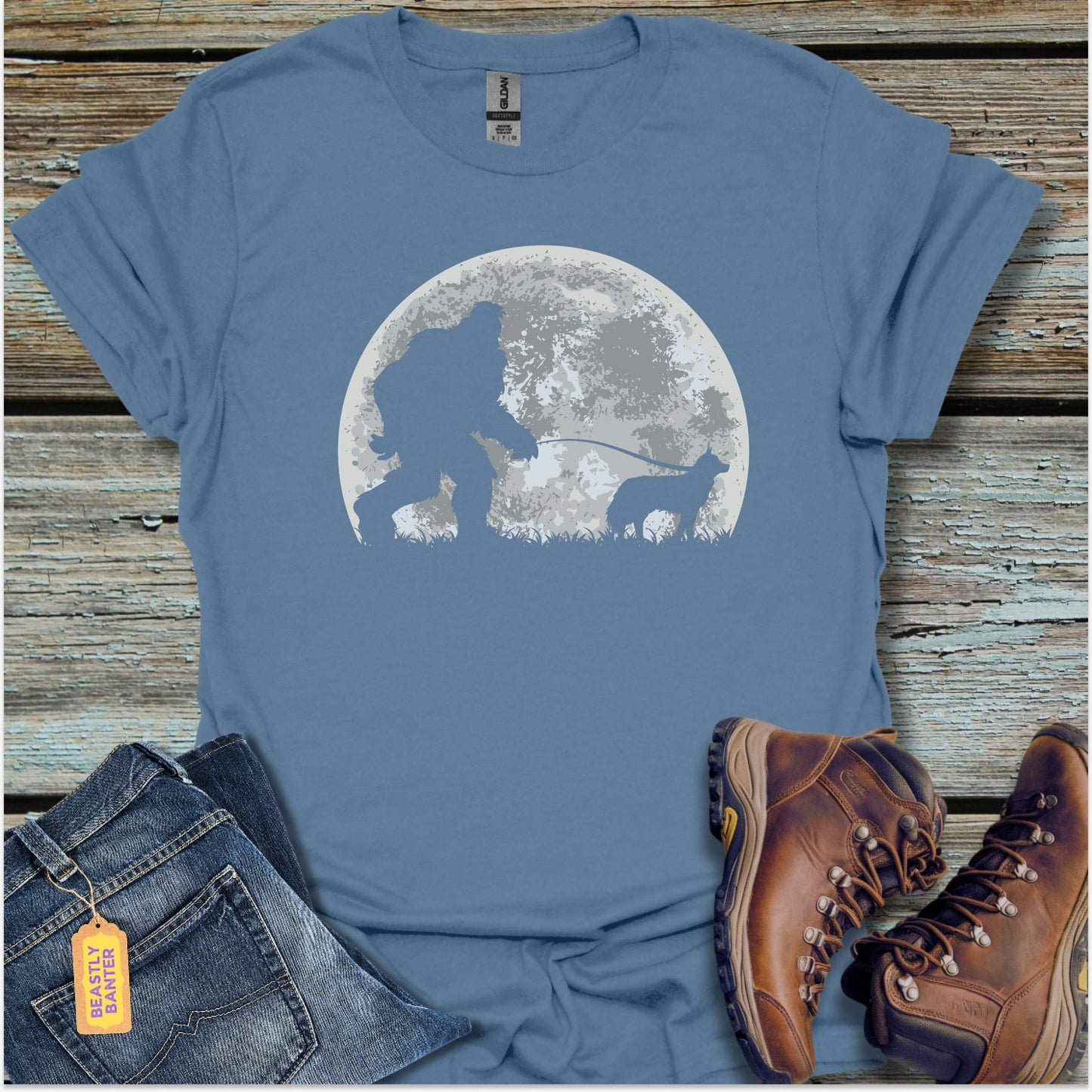 Bigfoot Dog Walker T-Shirt - Beastly Banter