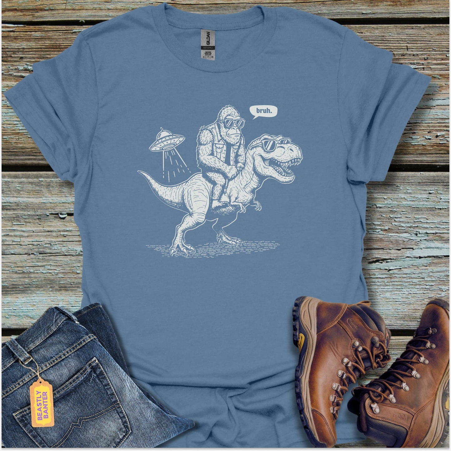Bigfoot UFO Bruh T-Shirt - Beastly Banter